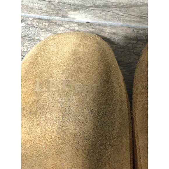 L.L. Bean Kids Youth Wicked Good Suede Leather Shearling Slippers Moccasins 3 - Picture 8 of 8